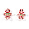 Gingerbread Man Handmade Lampwork Beads, Salmon, 27.5~28.5x23.5~24.5x7.5~8mm, Hole: 1.2mm