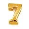 Number 7 Brass Beads, Long-Lasting Plated, Rack Plating, Lead Free & Cadmium Free, Real 18K Gold Plated, 14x9x5mm, Hole: 11x3mm