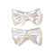Opaque Acrylic Beads, AB Color Plated, Bowknot, White, 26x44x11mm, Hole: 3mm