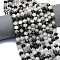 Natural Black Tourmalinated Quartz Beads Strands, Faceted, Rondelle, with Seed Beads, 8.5~10x5.5~6.5mm, Hole: 1mm, about 43~45pcs/strand, 15.35''(39cm)