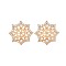 Brass Micro Pave Clear Cubic Zirconia Stud Earring Findings, for Half Drilled Beads, Nickel Free, Star, Real 18K Gold Plated, 15x15mm, Pin: 0.7mm, pin: 0.7mm(for half drilled beads)