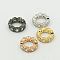 Brass Micro Pave Cubic Zirconia Beads, Rondelle, Mixed Color, 8mm