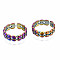 Hollow Cuff Rings, Rainbow Color 304 Stainless Steel Open Rings for Women, US Size 10 1/4(19.9mm)