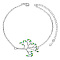 Brass Link Anklets, with Epoxy Resin and Cable Chains, Tree, Platinum, Yellow Green, 8-1/4 inch(21cm)
