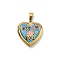 304 Stainless Steel Locket Pendants, Ion Plating(IP), Heart with Pattern Charms, Light Sky Blue, 25x22.5x5.5mm, Hole: 8x4mm, Inner Diameter: 16.5x16.5mm