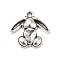 Tibetan Style Alloy Pendant Rhinestone Settings, Rabbit, Antique Silver, Fit For 4x3.5mm Rhinestone, 17x17.5x3mm, Hole: 1.5mm, about 909pcs/1000g