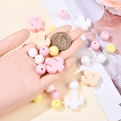 Кактус/круглые силиконовые бусины&nbsp;SIL-YW0001-50A