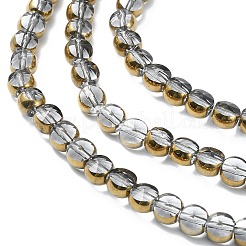 Полупокрытые гальваническим способом прозрачные стеклянные бусины&nbsp;X-EGLA-E060-02A-HP05