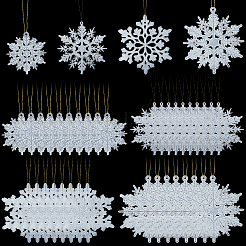 36шт снежинка пластиковая подвеска украшения&nbsp;DIY-CP0013-33A