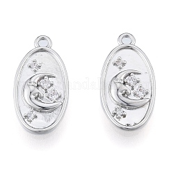 Латунные микропаве прозрачные подвески с фианитом&nbsp;KK-N216-573P