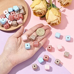 10шт непрозрачные акриловые бусины с принтом&nbsp;MACR-YW0004-19E