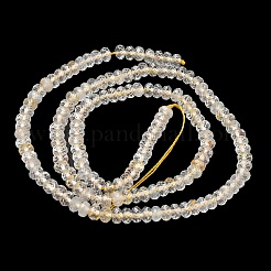 Нити бусин из натурального золота с рутилированным кварцем&nbsp;G-L651-B01-4x2mm