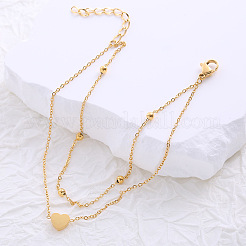 Пляжные браслеты из нержавеющей стали с подвеской в виде сердца PS4517