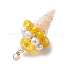 Подвески из ракушек и стекла&nbsp;PALLOY-TA00359-01