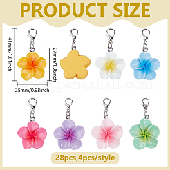 28 шт. подвеска в виде цветка из смолы 7 цветов&nbsp;HJEW-ME0001-09
