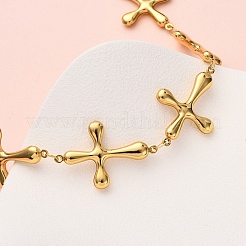 Ожерелья из нержавеющей стали 304 с цепочкой с перекрестными связями для женщин&nbsp;NJEW-G178-03G-02