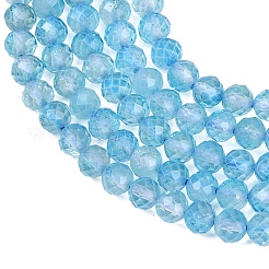 Натуральные бусы из голубого топаза нити&nbsp;G-B175-D21-4mm