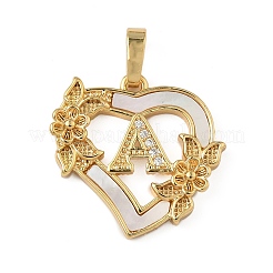 Латунь микропаве фианиты с подвесками-ракушками&nbsp;KK-Z115-14G