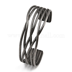 Браслеты-манжеты из хирургической нержавеющей стали 316&nbsp;BJEW-C125-04AS