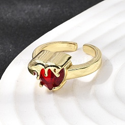 Стеклянные манжеты с открытыми кольцами&nbsp;RJEW-P178-01B-G