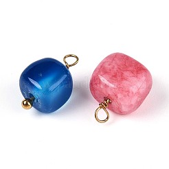 Подвески-кубы из натурального окрашенного агата&nbsp;STAS-N110-19G