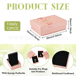 12 шт. подарочные коробки для хранения украшений из бумаги с бантом&nbsp;CBOX-TA0001-14A