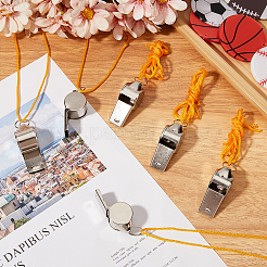 Свисток из нержавеющей стали с веревкой&nbsp;NJEW-CN0001-11B