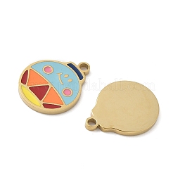 Рождественские эмалевые подвески из нержавеющей стали 304&nbsp;STAS-Z093-08S-G