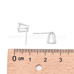 Фурнитура для сережек-гвоздиков из стерлингового серебра с родиевым покрытием&nbsp;STER-F048-28P