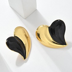 Серьги-гвоздики в форме сердца из нержавеющей стали 304&nbsp;LS-EJEW-A130-01G-01