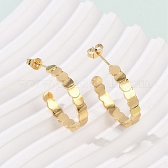 Серьги-гвоздики из нержавеющей стали 304 в форме буквы С&nbsp;EJEW-V004-05G