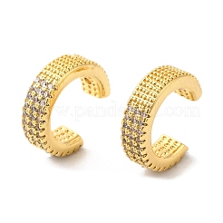 Латунные серьги-манжеты из прозрачного кубического циркония&nbsp;EJEW-K309-01G