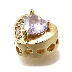 Латунные кубические циркониевые сердечки многорядные звенья&nbsp;KK-M316-10G-01