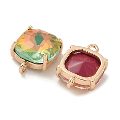 Латунные подвески-фигурки из граненого стекла с квадратным креплением&nbsp;KK-G517-14G