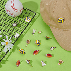 16 шт. 4 стиля спортивная эмалевая брошь на лацкан&nbsp;JEWB-AR0001-23