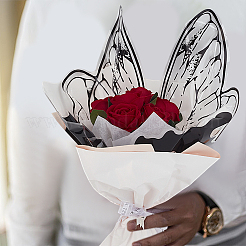 40 шт. 2-цветная подарочная упаковочная бумага с крыльями бабочки из ОПП&nbsp;DIY-DR0001-76