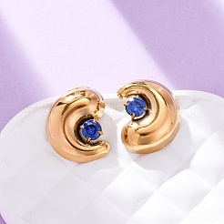 Серьги-гвоздики из нержавеющей стали 304 с микропаве из кубического циркония&nbsp;LS-EJEW-B138-01G