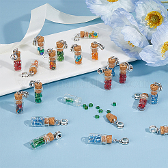 30 шт. стеклянная бутылка со стеклянными бусинами европейские подвески&nbsp;PALLOY-FI0001-02