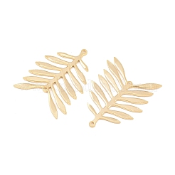 Латунные подвески-коннекторы в виде листьев&nbsp;KK-C163-01G