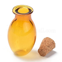 Овальные стеклянные пробковые бутылки орнамент&nbsp;AJEW-O032-03A