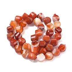 Нити бусин из натурального красного полосатого агата&nbsp;G-C267-B11