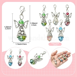 20 шт. 5-х цветные стеклянные акриловые подвески в виде ангела&nbsp;HJEW-FS00016