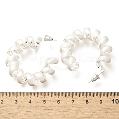 Латунные серьги-гвоздики со спиральной укладкой для женщин&nbsp;LS-EJEW-A121-21S