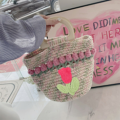 21шт 7 цвета в форме цветка тюльпана полиэстер вязаные аппликации&nbsp;PATC-FG0001-34