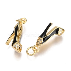 Кулоны на шпильке из латуни с микропаве и прозрачным фианитом&nbsp;ZIRC-B002-35G-C