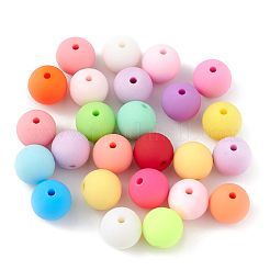 80 шт. прорезиненные непрозрачные акриловые бусины&nbsp;MACR-SP0001-64