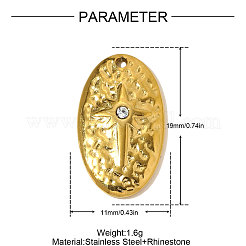 Подвески из нержавеющей стали 304 со стразами&nbsp;STAS-OY009-94G