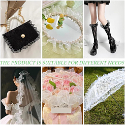 Плиссированная кружевная лента из органзы&nbsp;OCOR-WH0097-42A