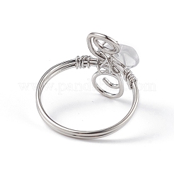 Кристаллы натурального кварца с вихревым кольцом на пальце&nbsp;RJEW-L082-02P-02