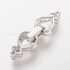 Латунные микро проложить кубического циркония раз за застежками&nbsp;X-ZIRC-J016-14P